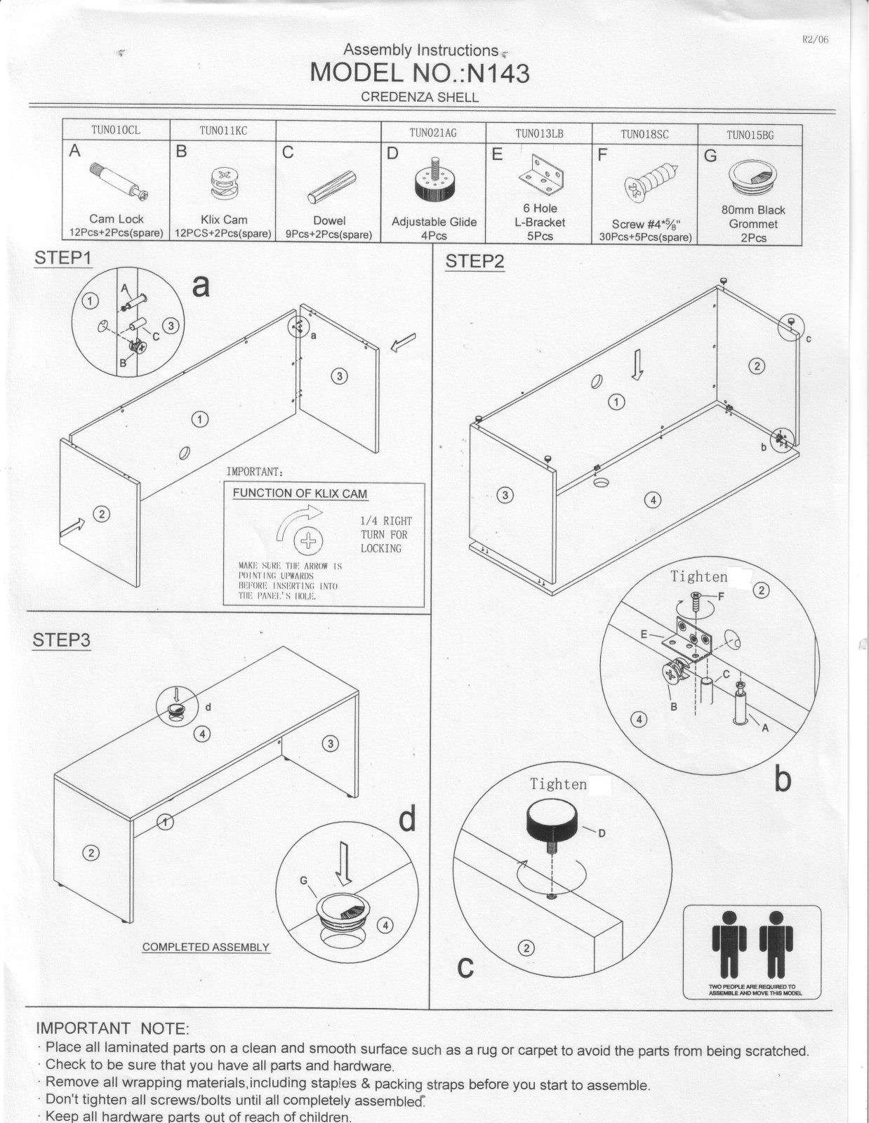 Boss N143DW Assembly Guide