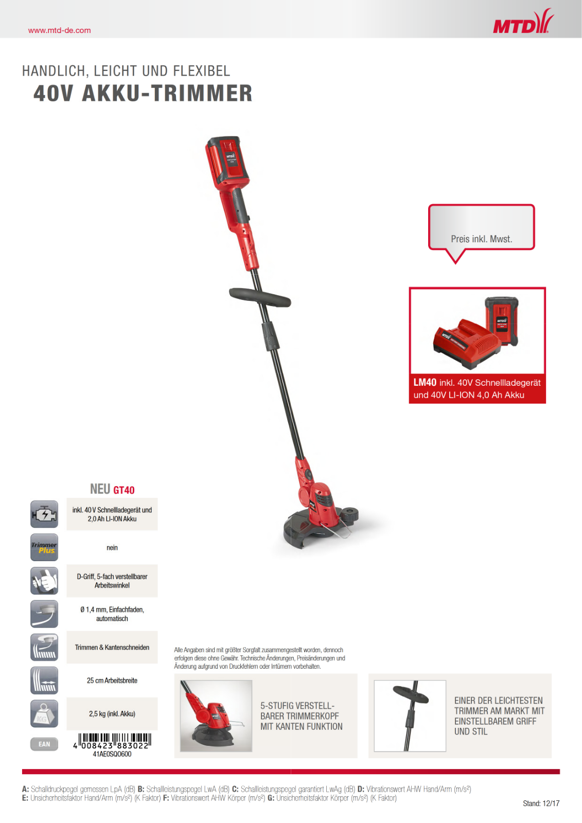 MTD GT40 User Manual