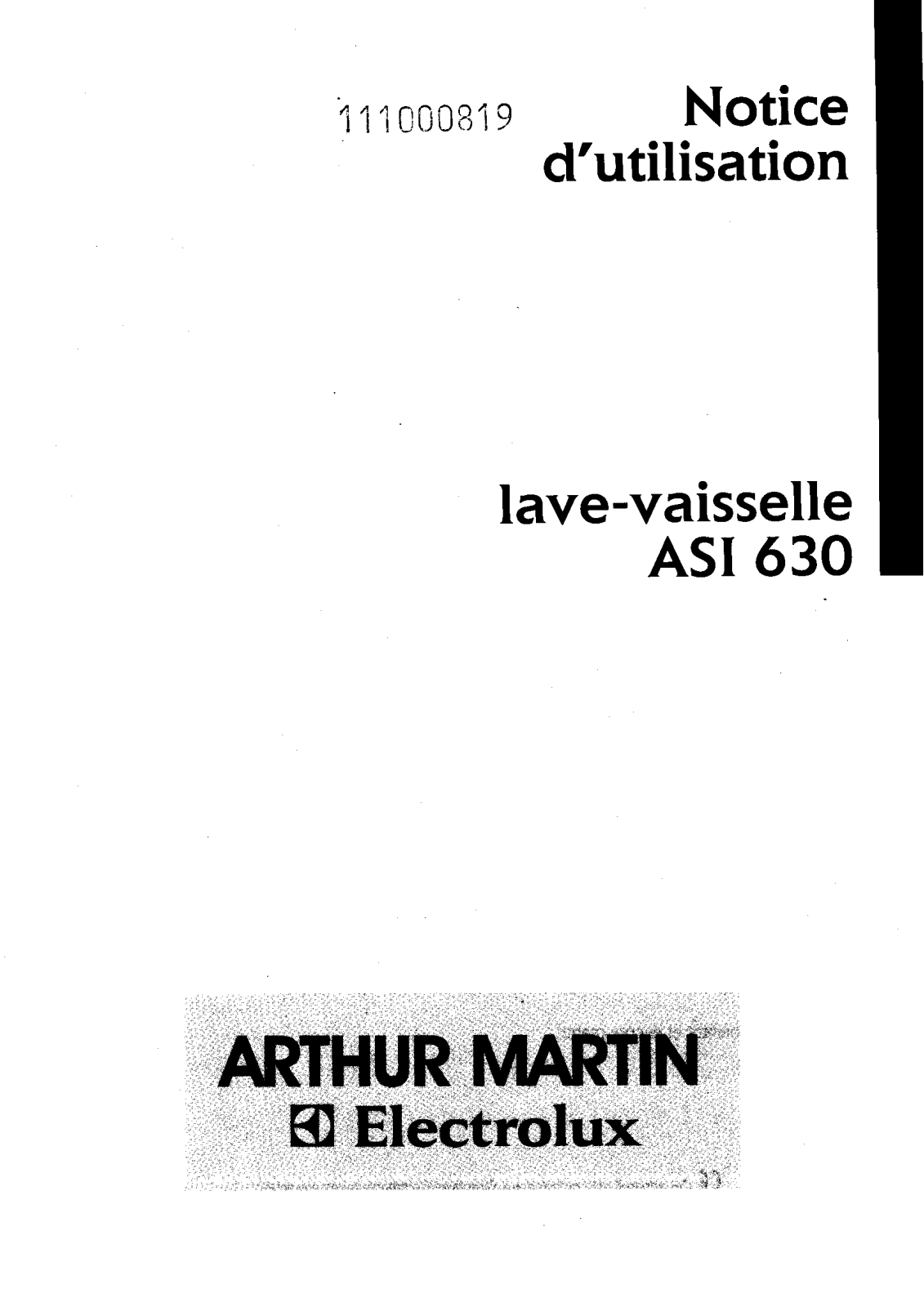 Arthur martin ASI630 User Manual