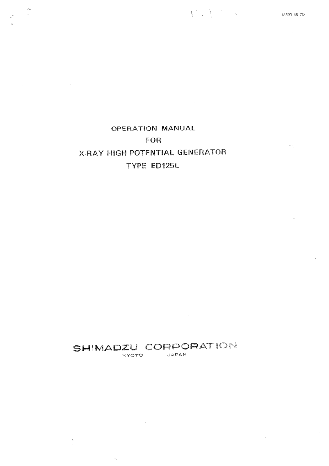 Shimadzu ED125 User Manual