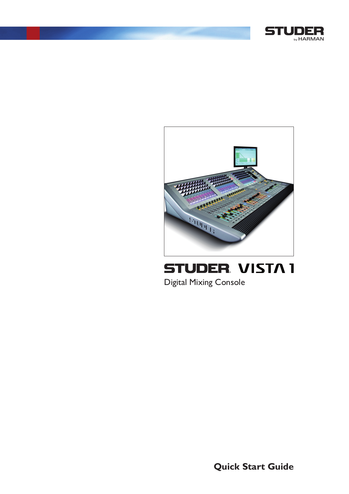 Studer Vista 1 User Manual