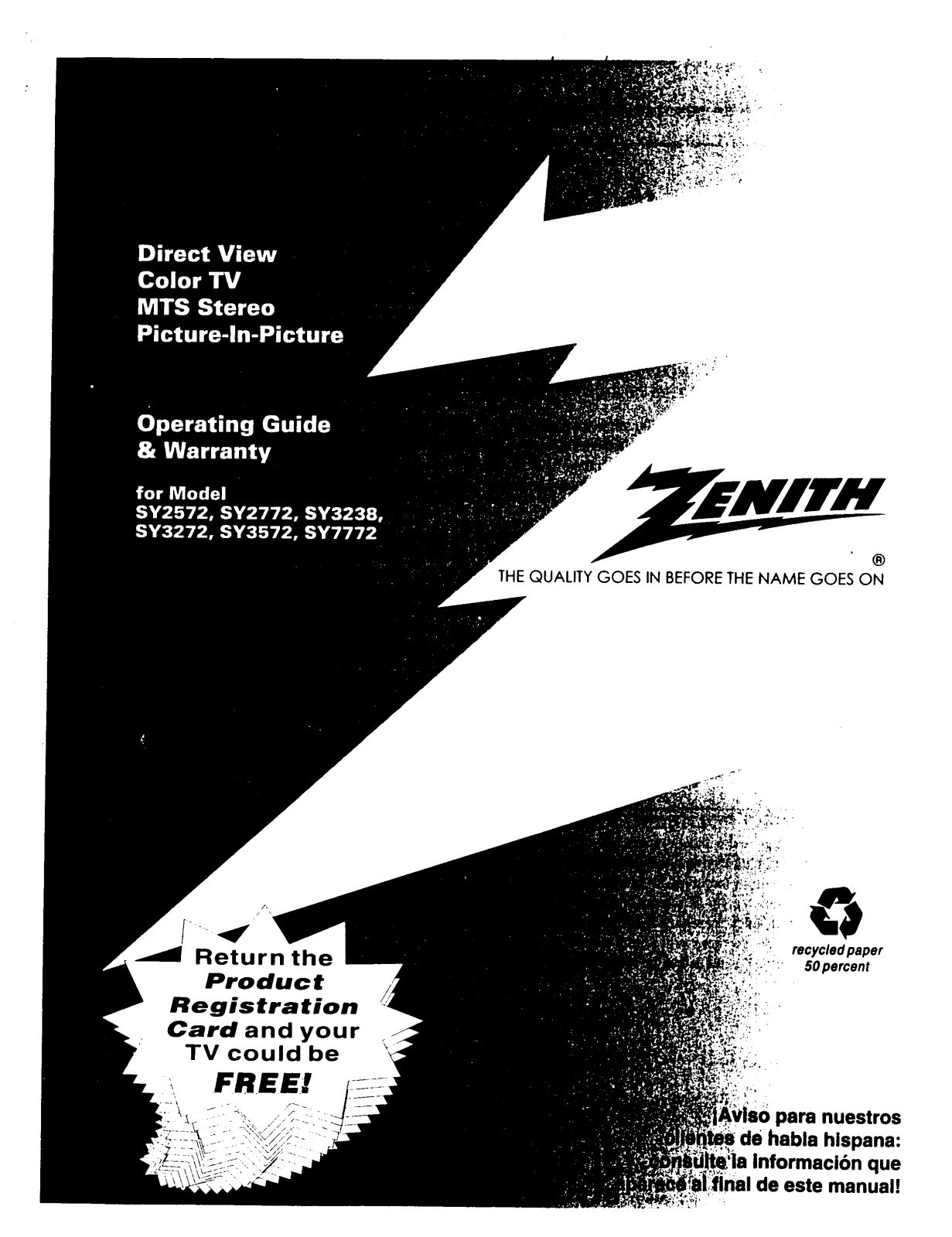 Zenith SY2772DT, SY3272DT, SY3238RK, SY3238MK, SY2572DT Owner’s Manual