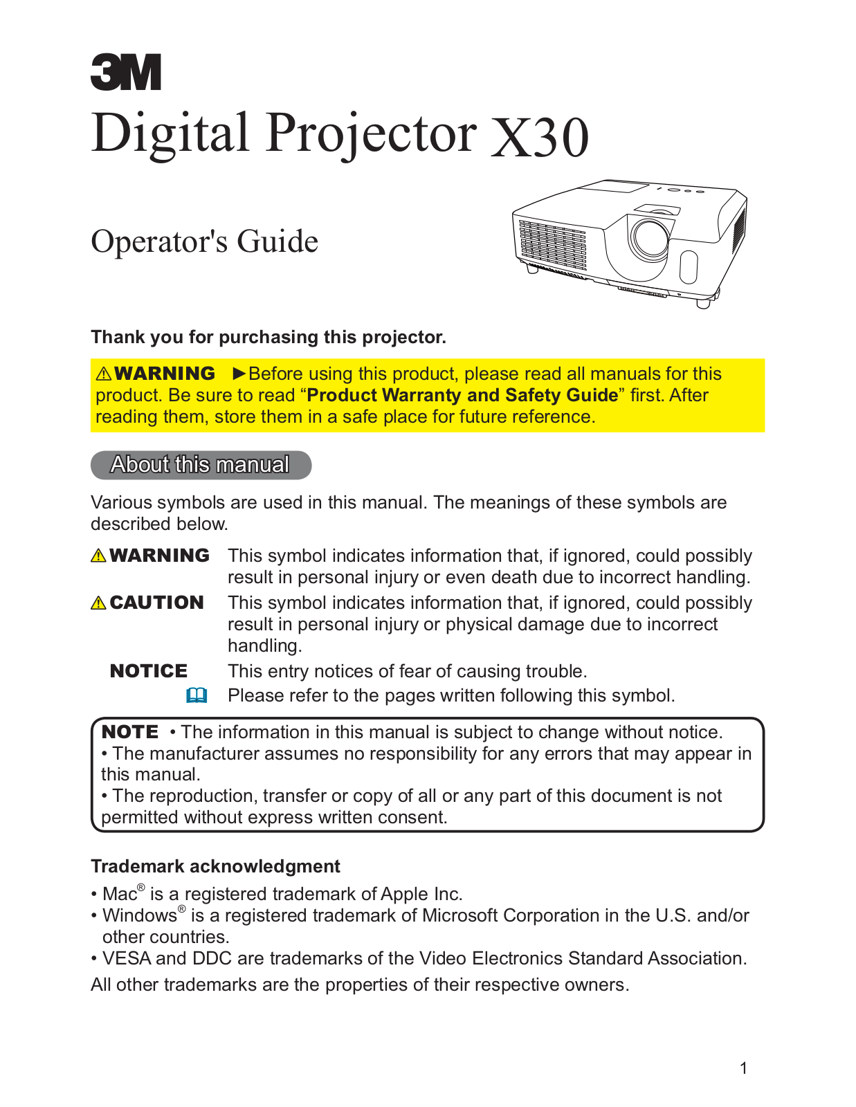 3M X30 Operator Guide