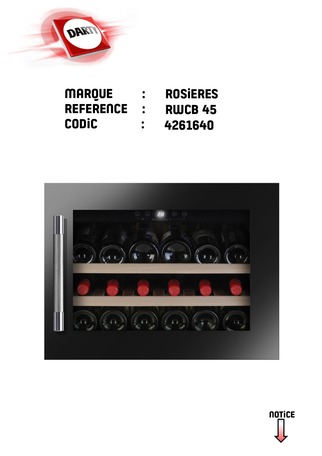 ROSIERES RCVB110T, RWCB 60D User Manual