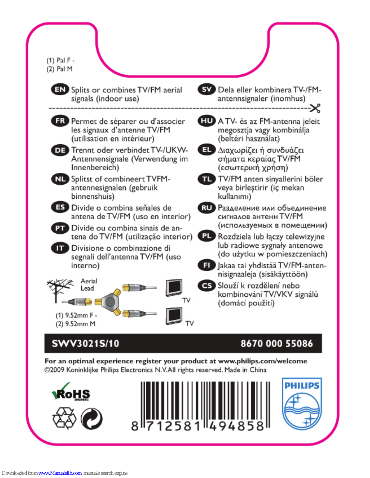 Philips SWV3021S/10 User Manual