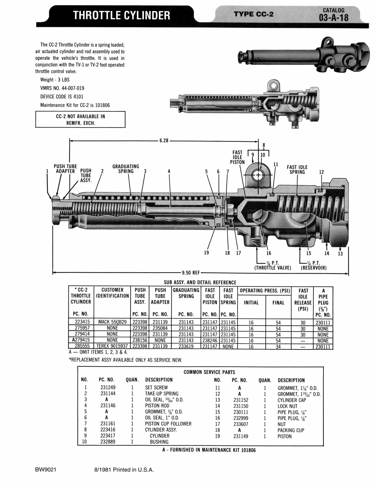 BENDIX 03-A-18 User Manual