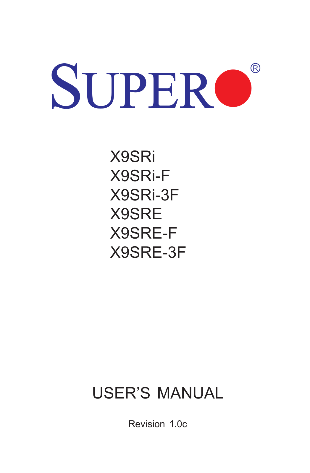 Supermicro X9SRi-F operation manual