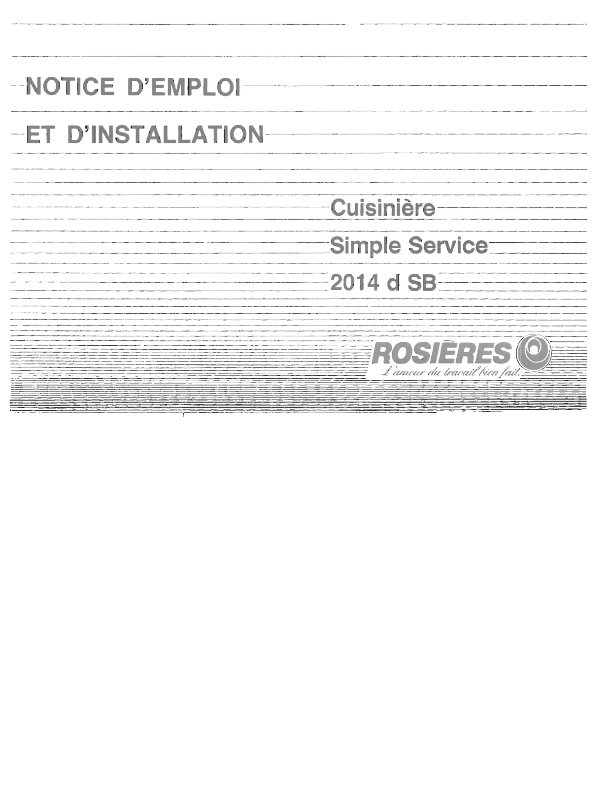 ROSIERES 2014DSB User Manual