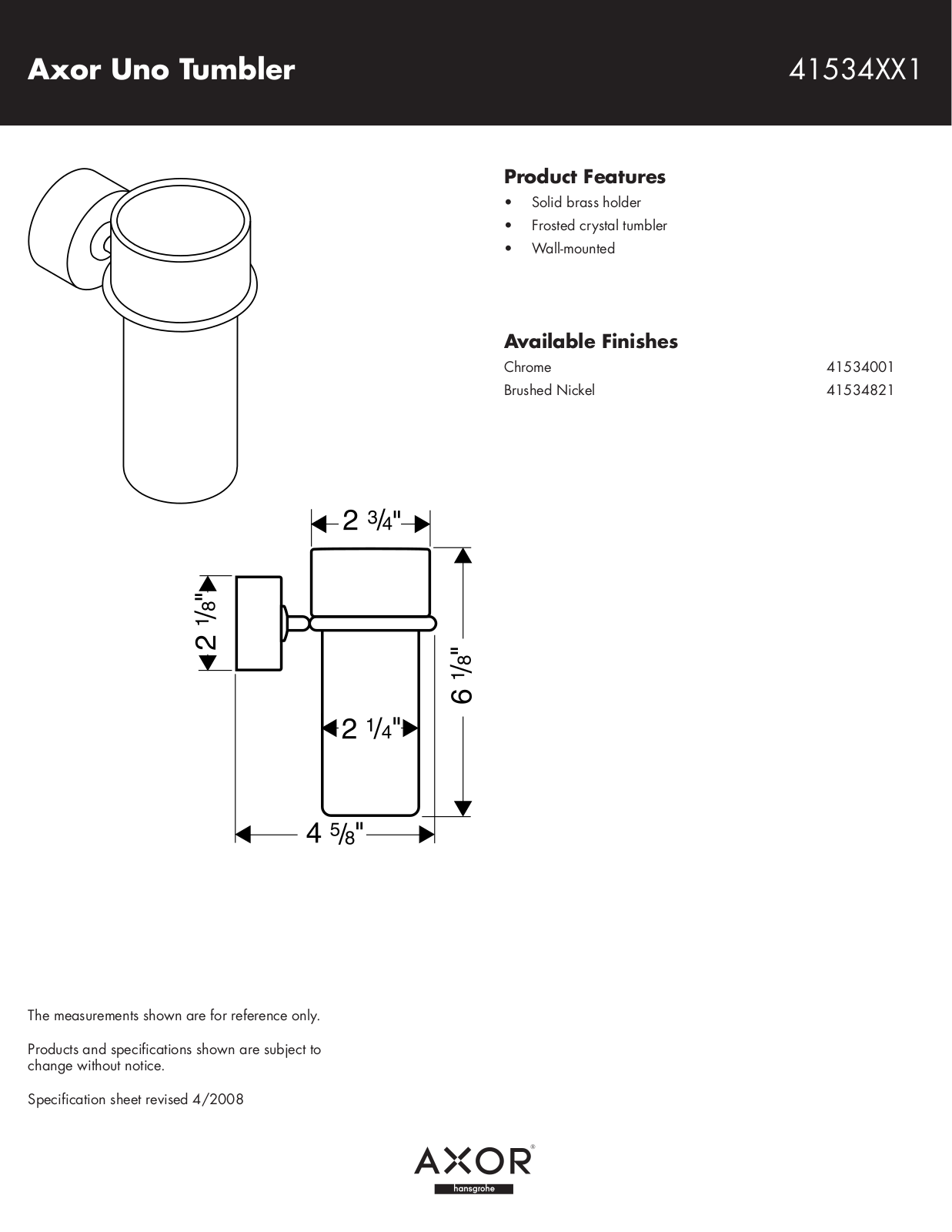 Hans Grohe 41534XX1 User Manual