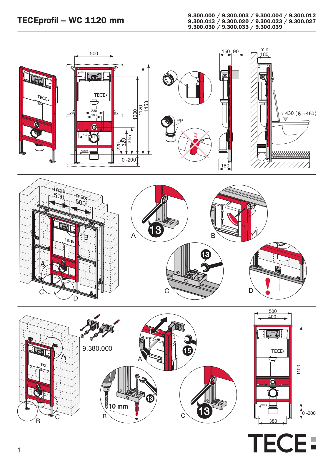 TECE 9.300.000, 9.300.003, 9.300.004, 9.300.012, 9.300.013 User Manual