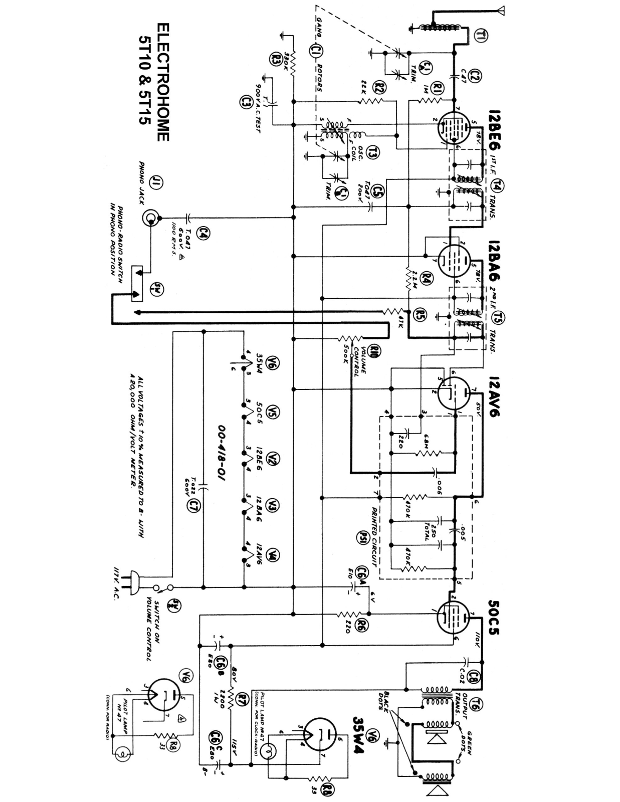 ElectroHome 5T10, 5T15 Schematic - ManualMachine.com