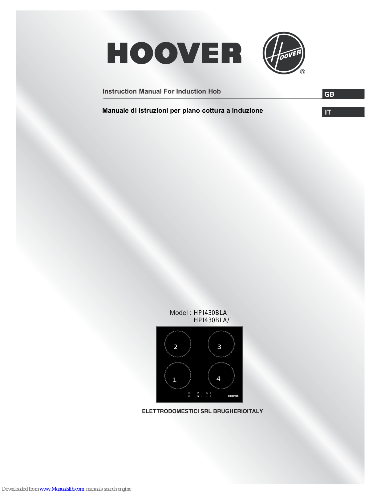 Hoover HPI430BLA, HPI430BLA/1 Instruction Manual