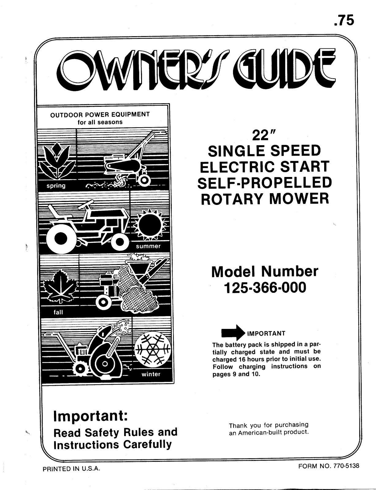 MTD 125-366-000 User Manual