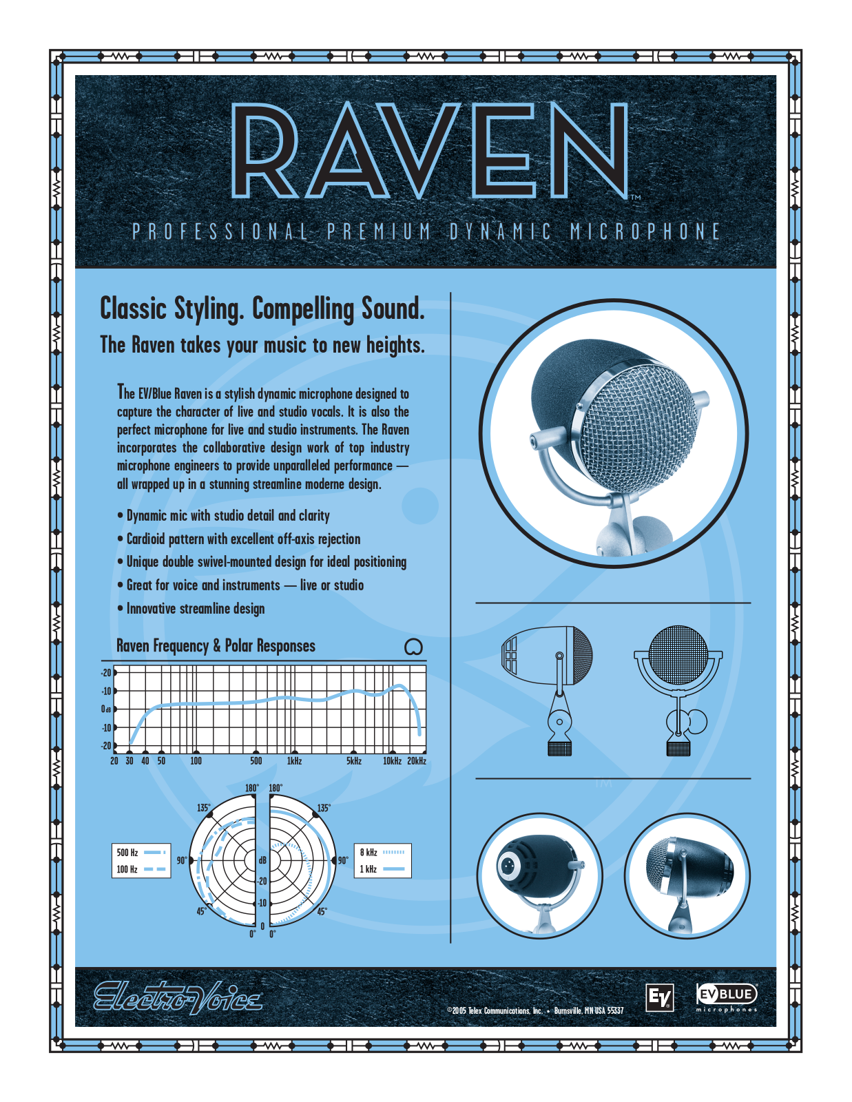 Electro-Voice Raven Professional Premium Dynamic Microphone User Manual