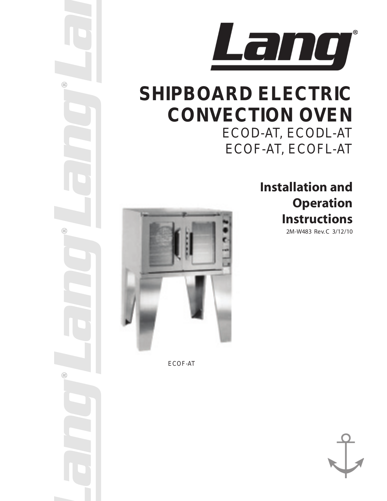 Lang ECODL-AT, ECOF-AT Operation Manual