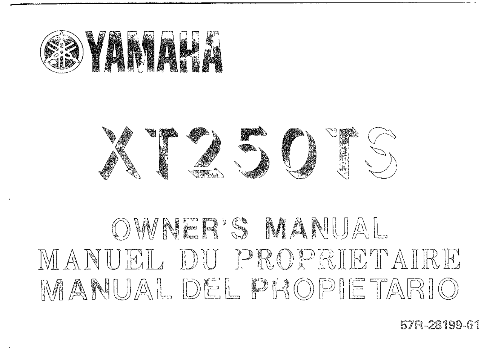 Yamaha XT250 TS 1986 Owner's manual