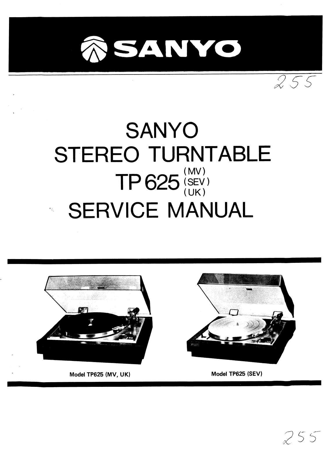 Sanyo TP-625 Service Manual