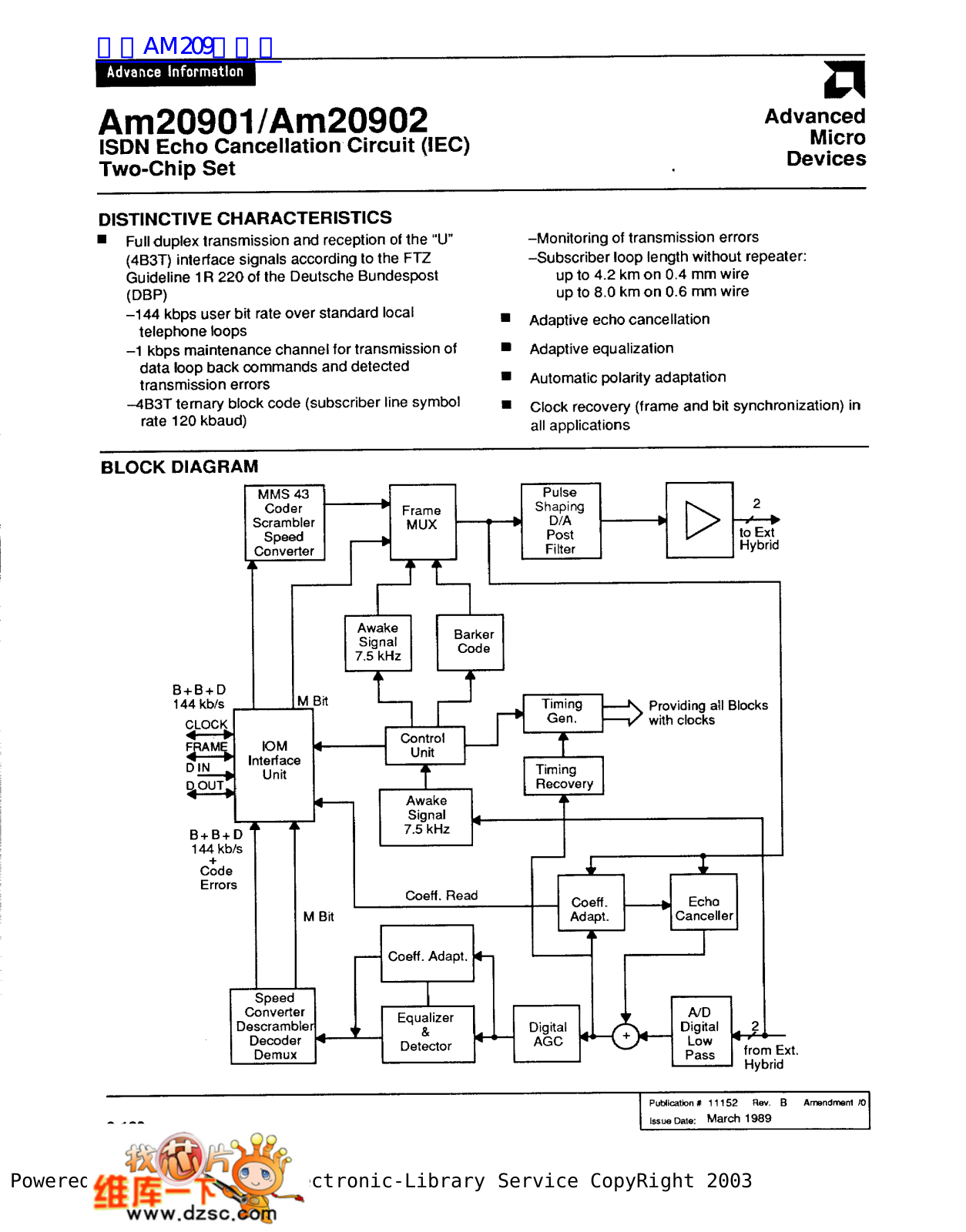 ADVANCED Micro devices Am20901, Am20903 Service Manual