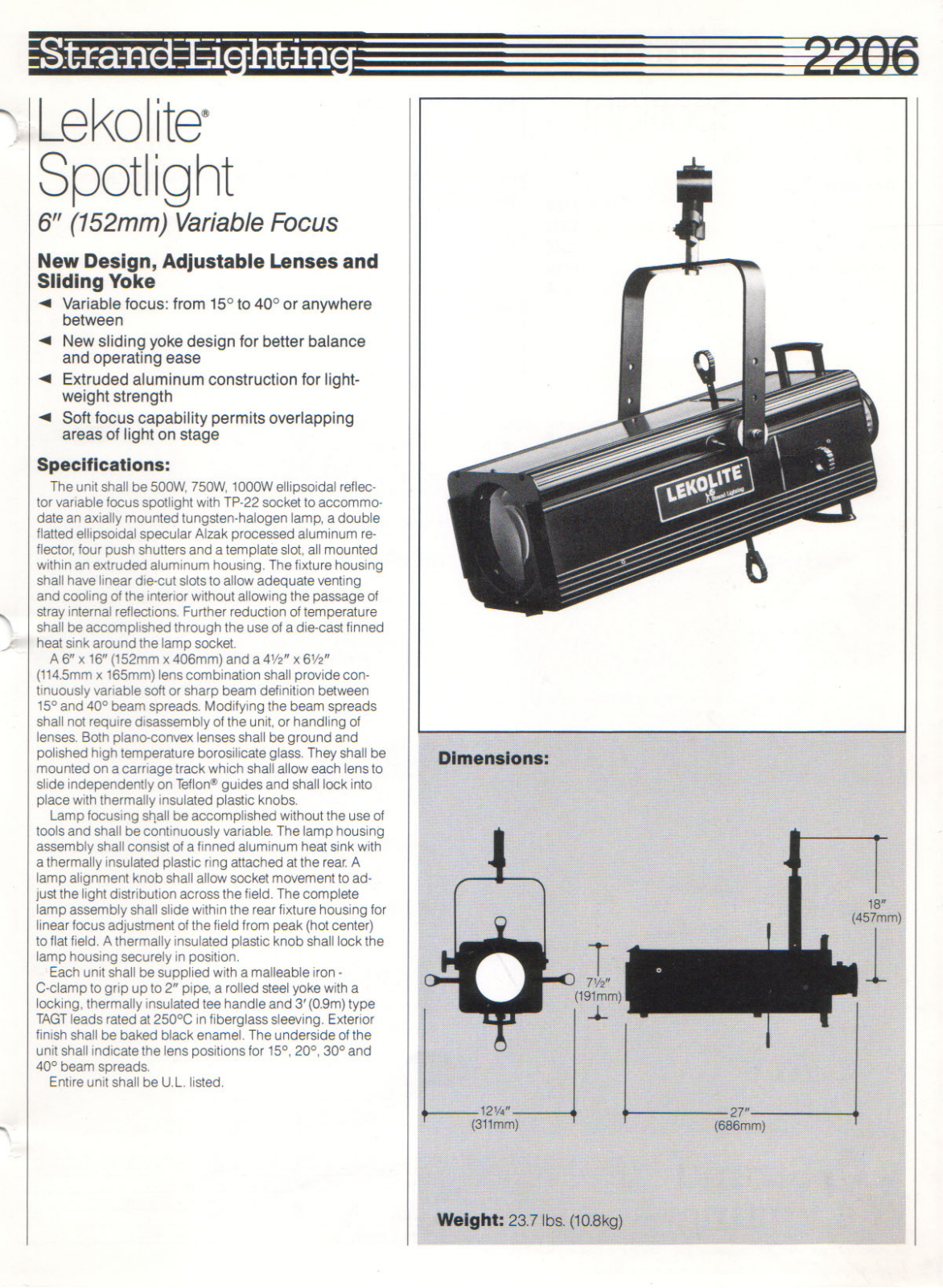 Strand 2206 Datasheet - ManualMachine.com