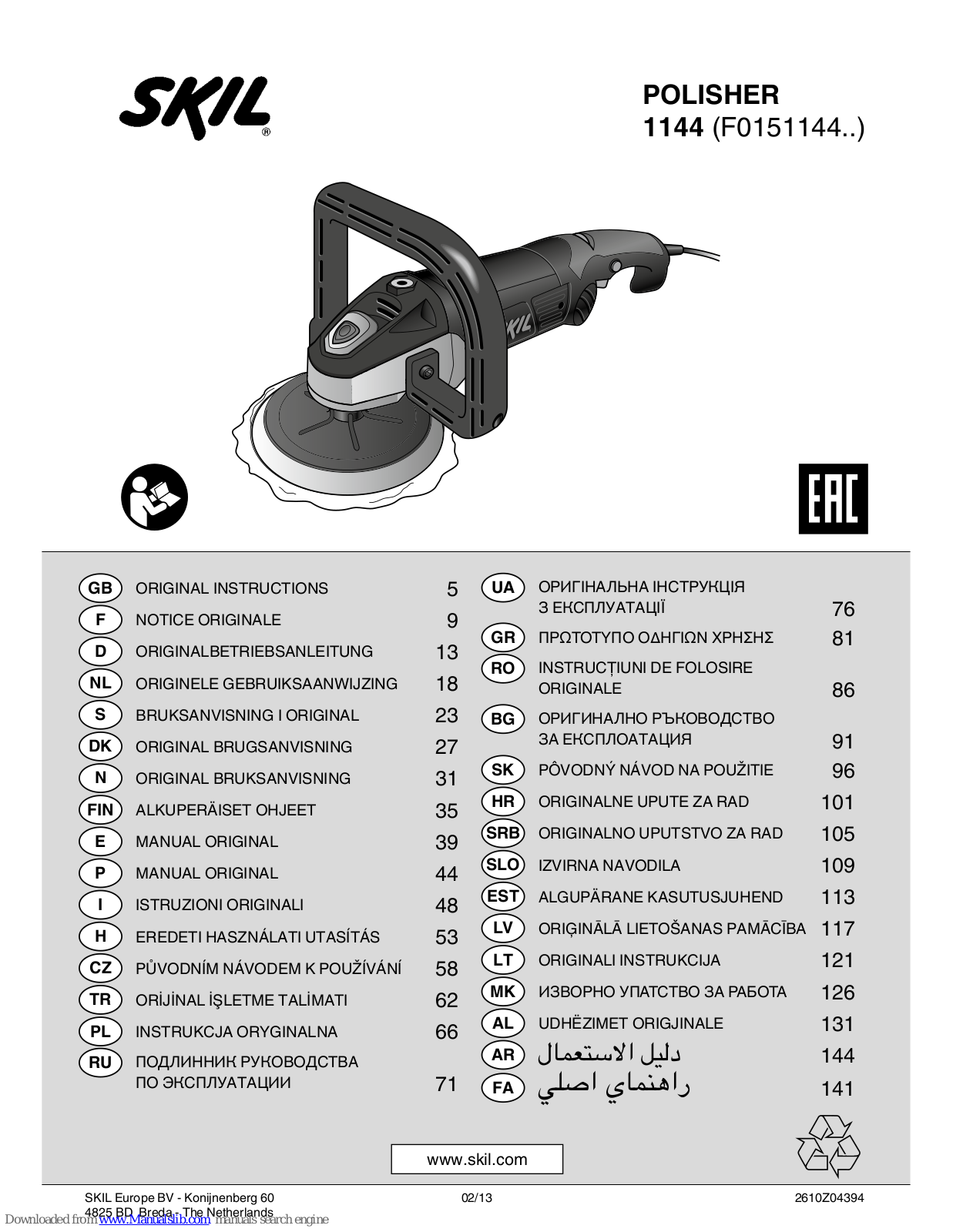 Skil 1144,9955 Original Instructions Manual