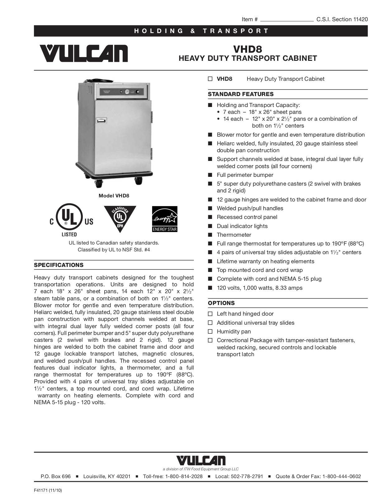 Vulcan Hart VHD8 General Manual