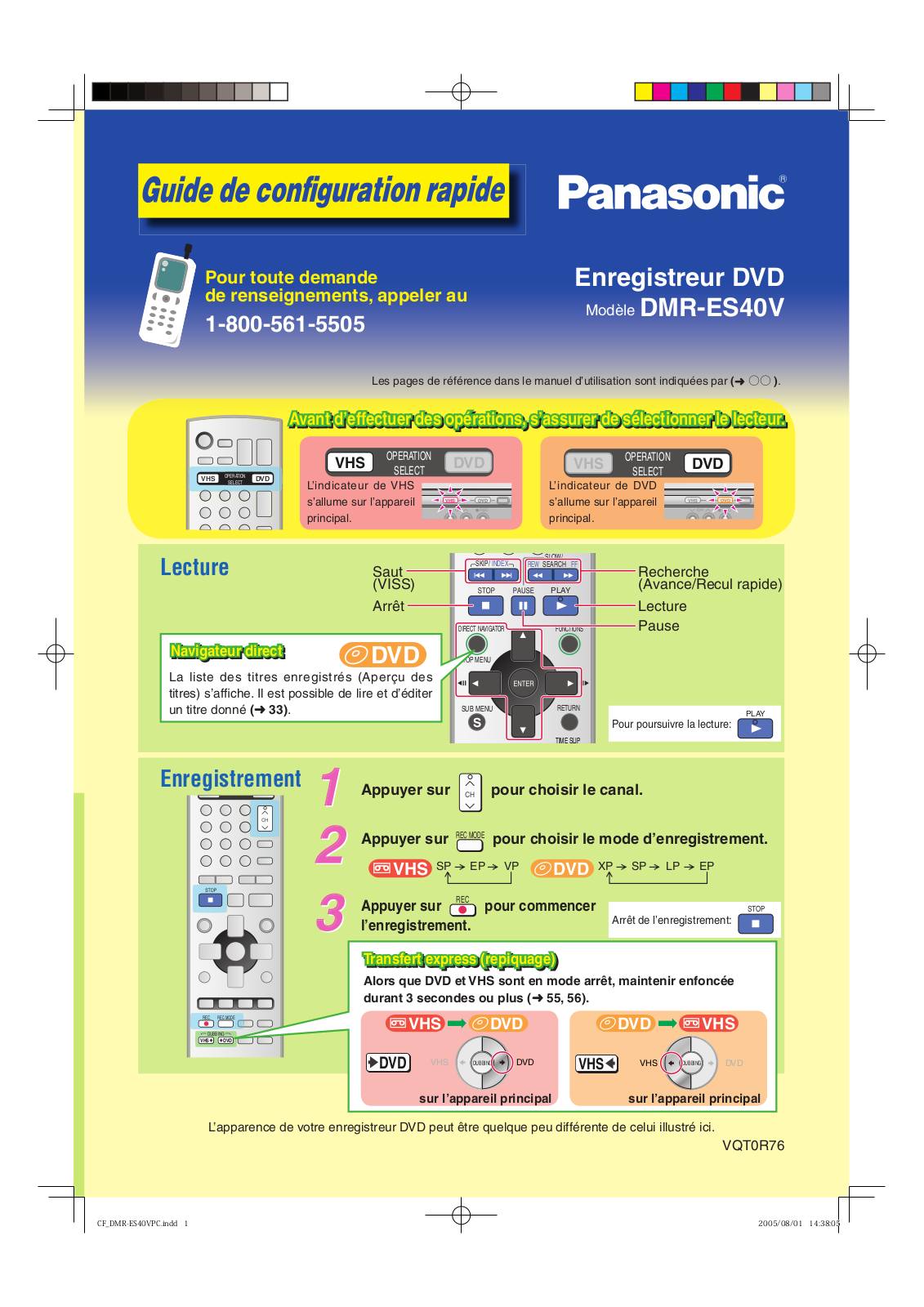 PANASONIC DMR-ES40V User Manual