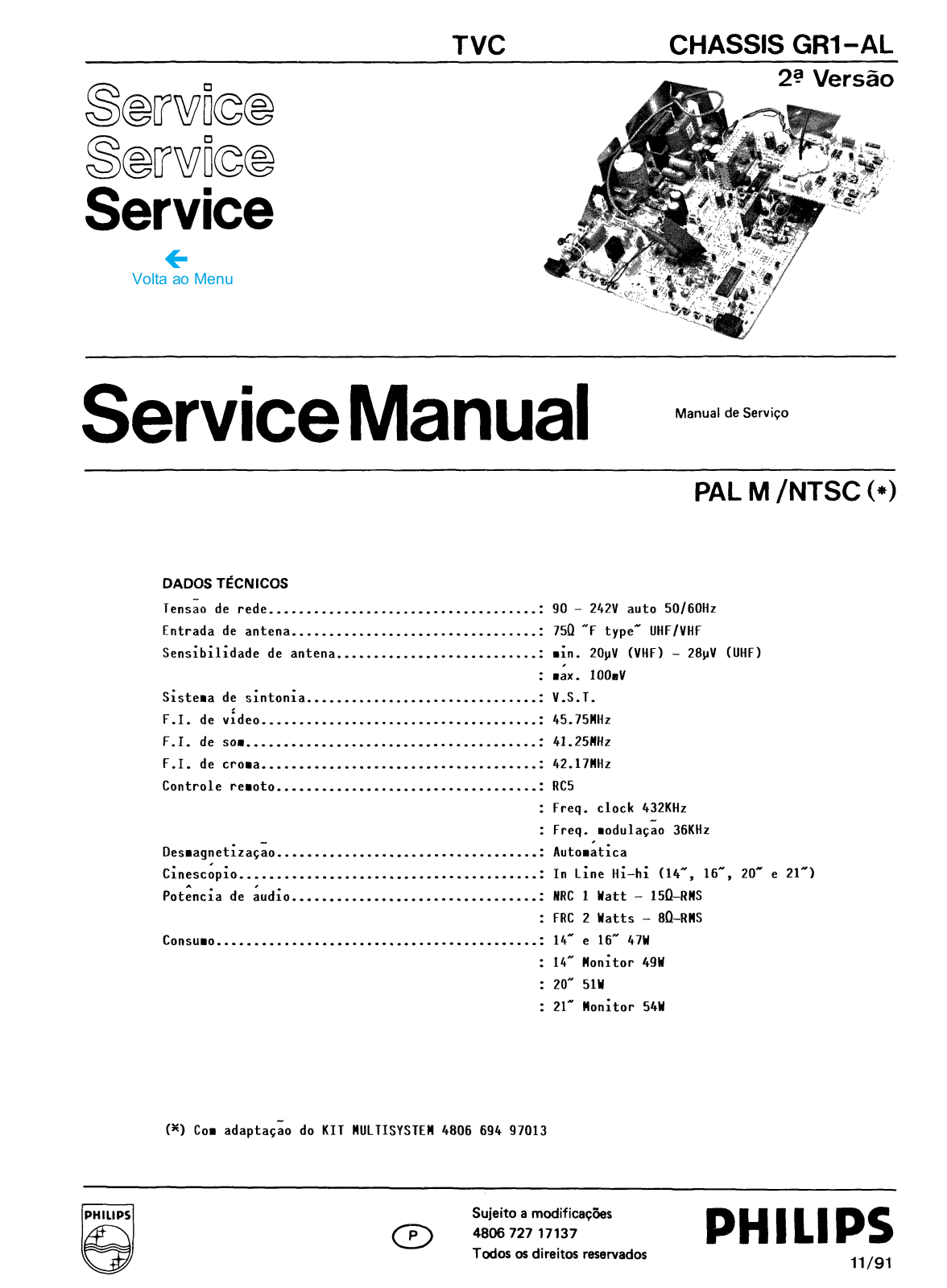 Philips GR1-AL Schematic