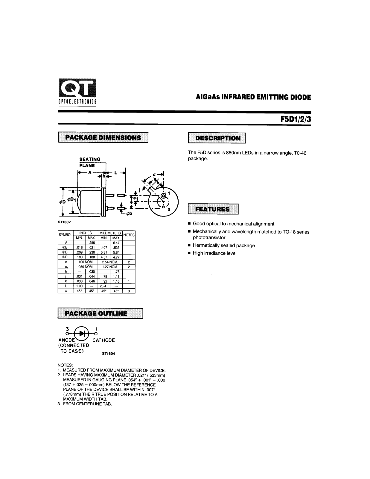 QT F5D3, F5D2, F5D1 Datasheet