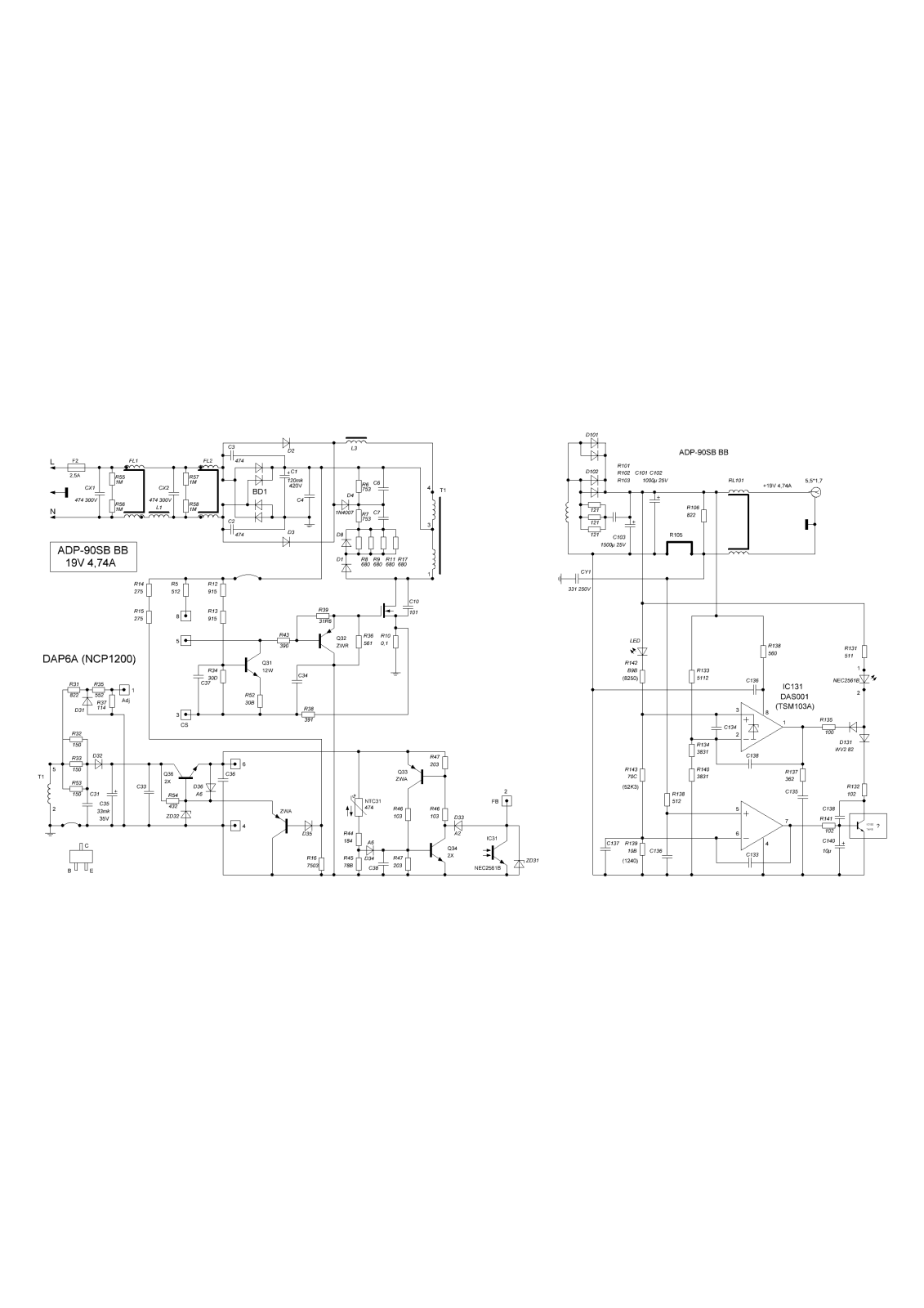 Delta ADP-90SB, ADP-90BB Schematic