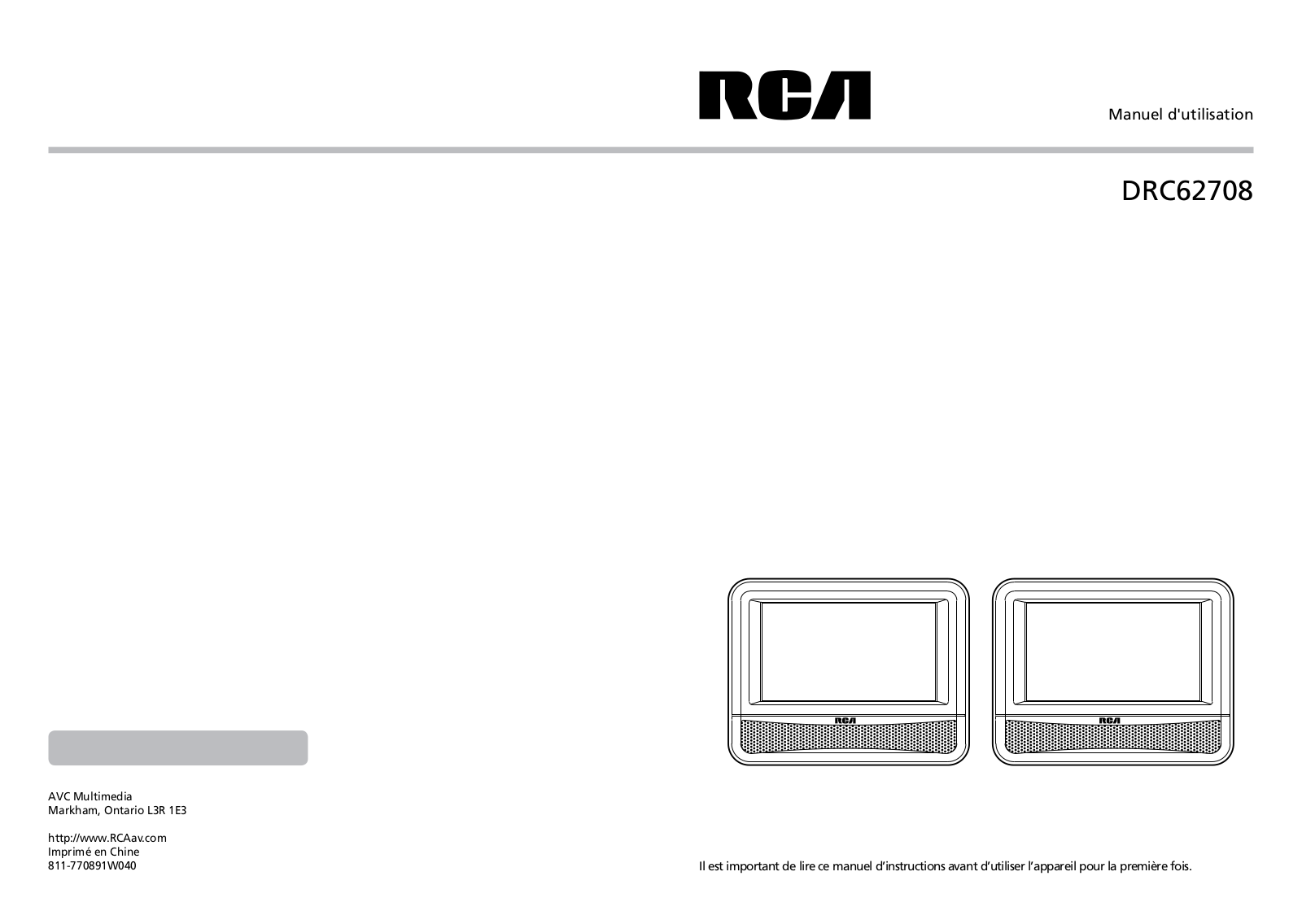 RCA DRC62708 Owner's Manual