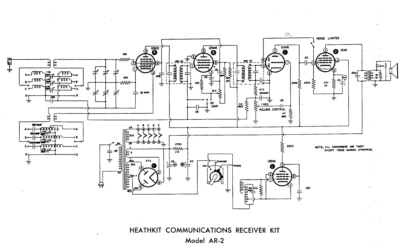 Heath Company AR-2 Schematic