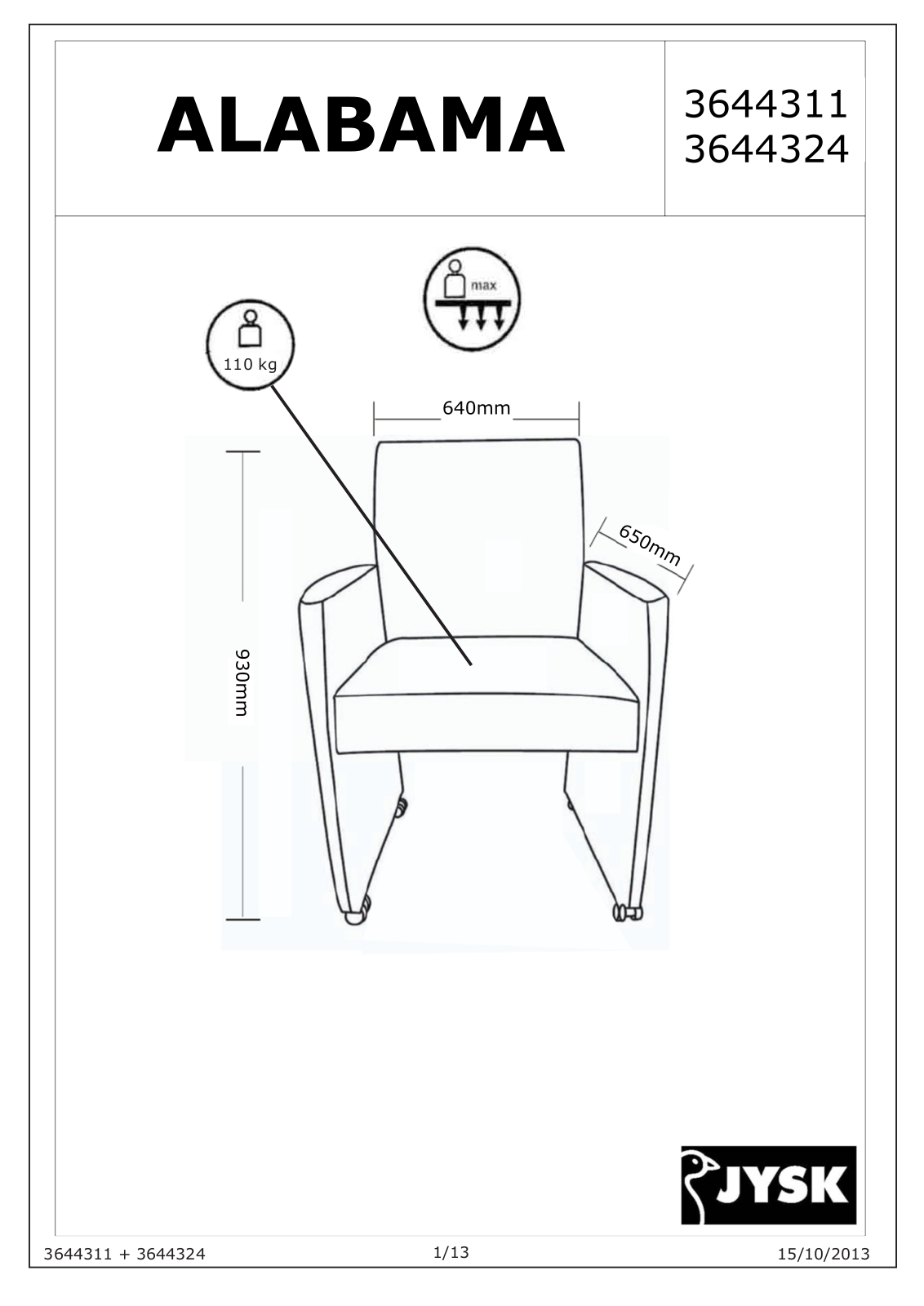 JYSK Alabama User Manual