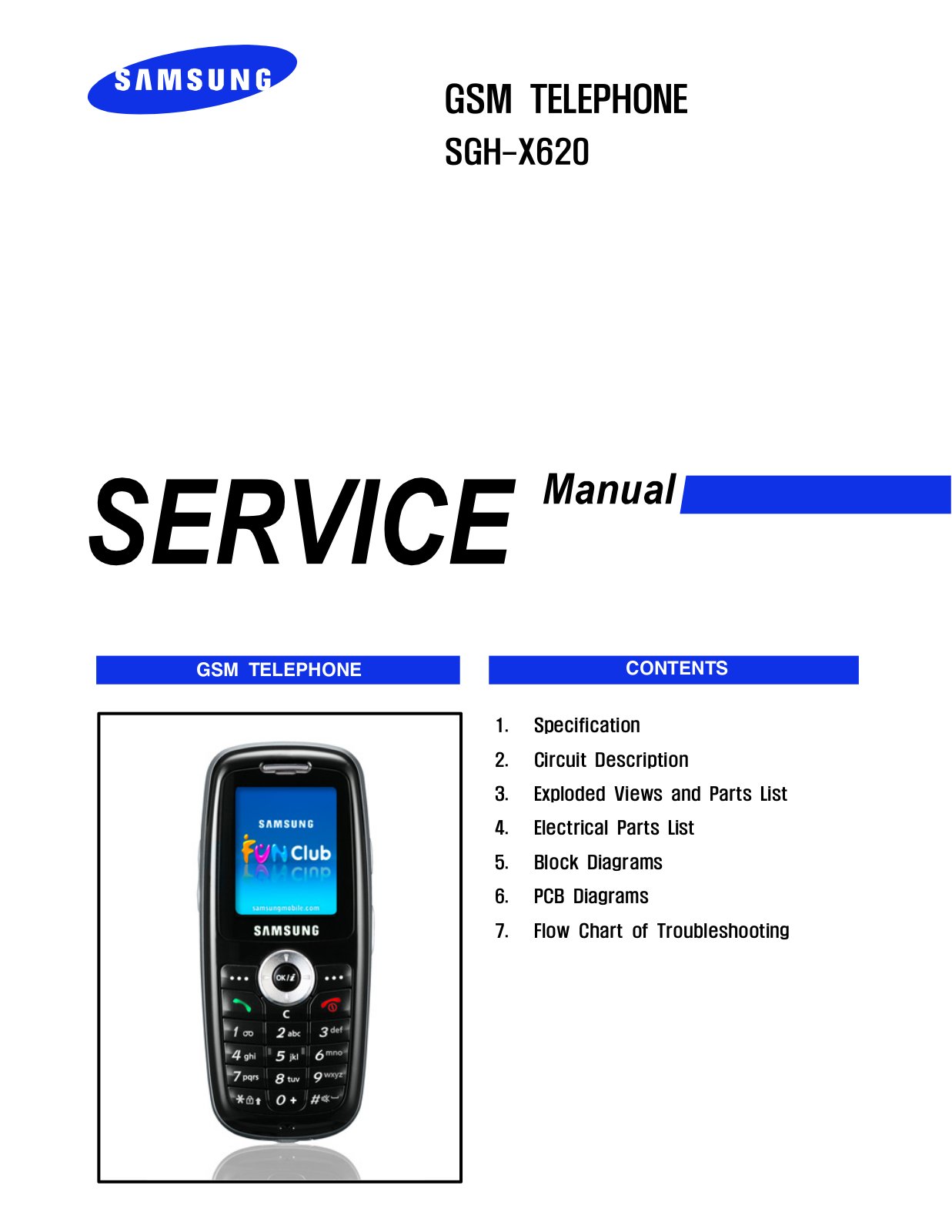 Samsung SGH-X620 Service Manual