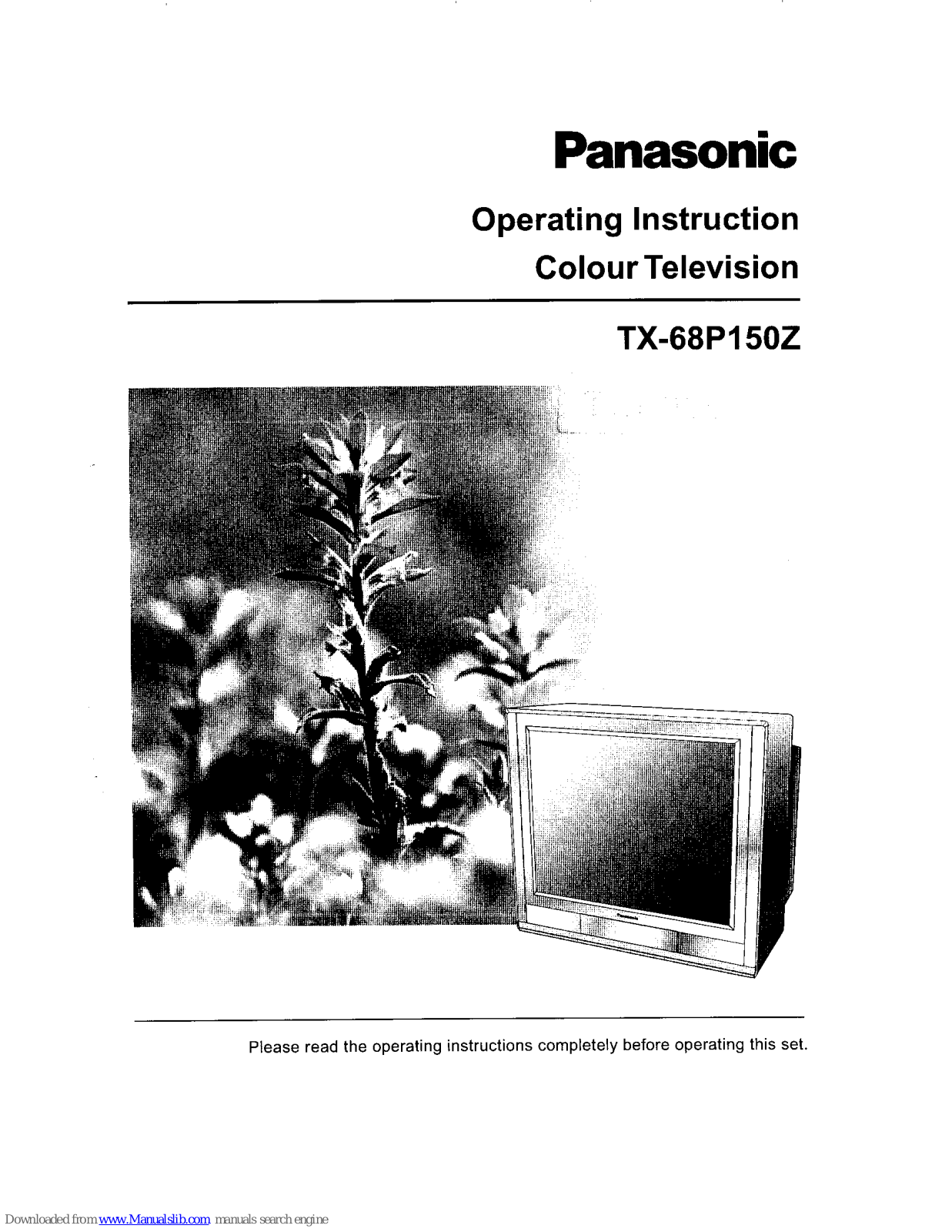 Panasonic TX-68P150Z Operating Instructions Manual