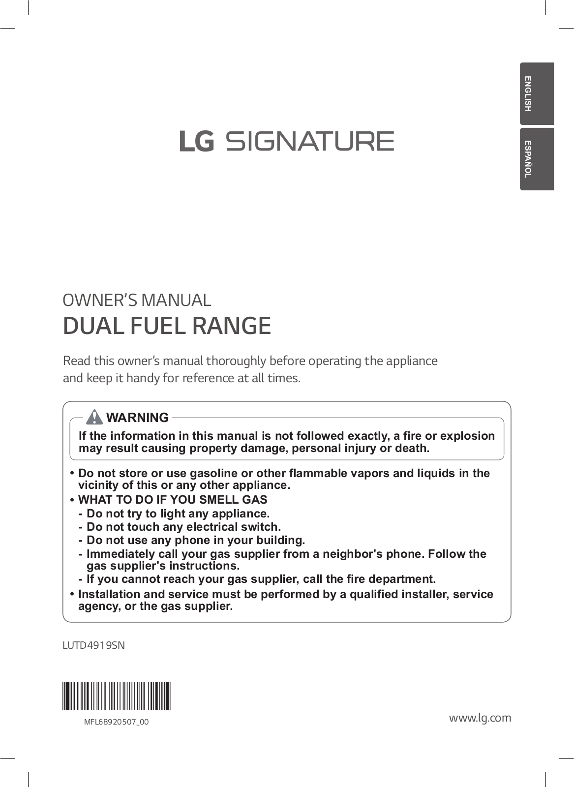 LG LUTD4919SN User Guide