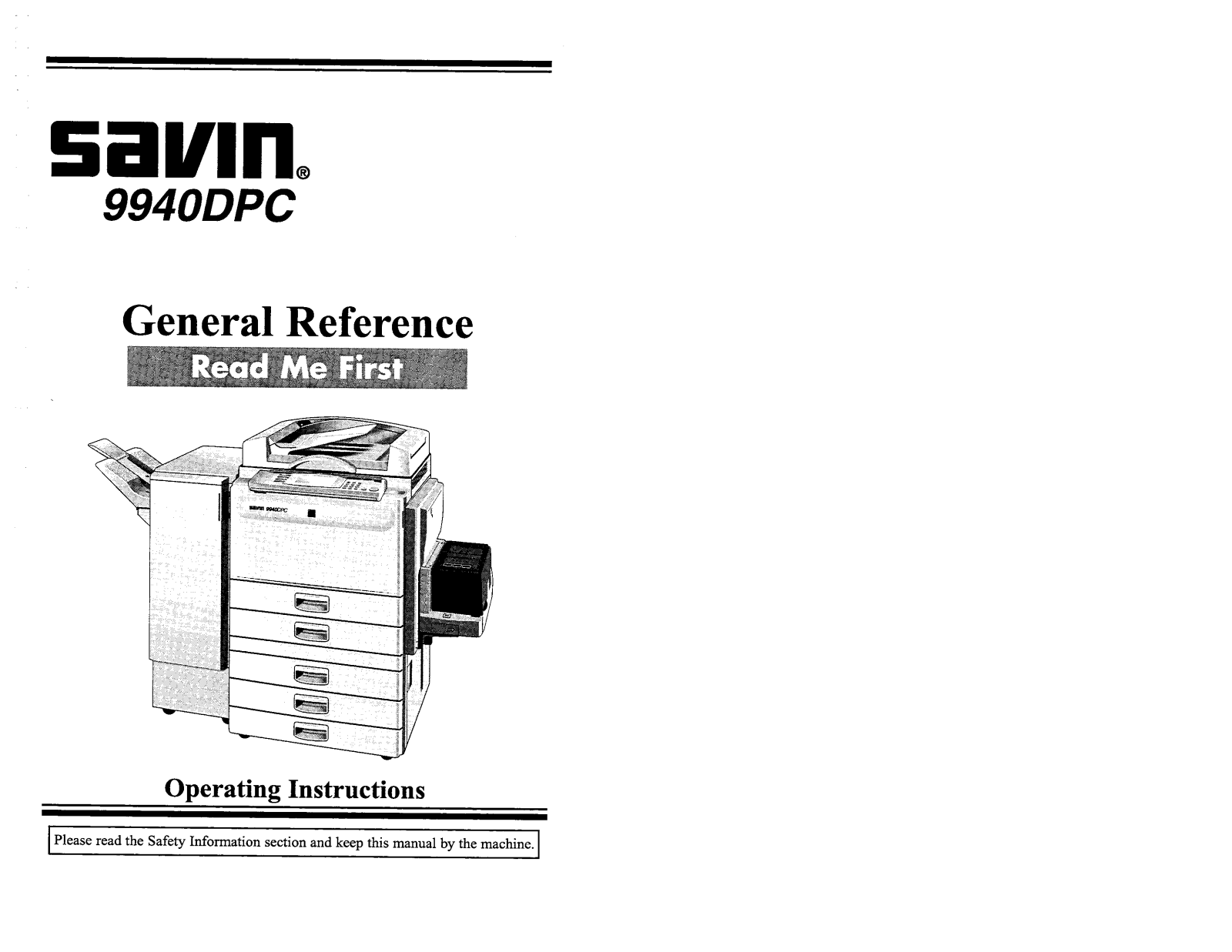 Savin 9940DPC User Manual