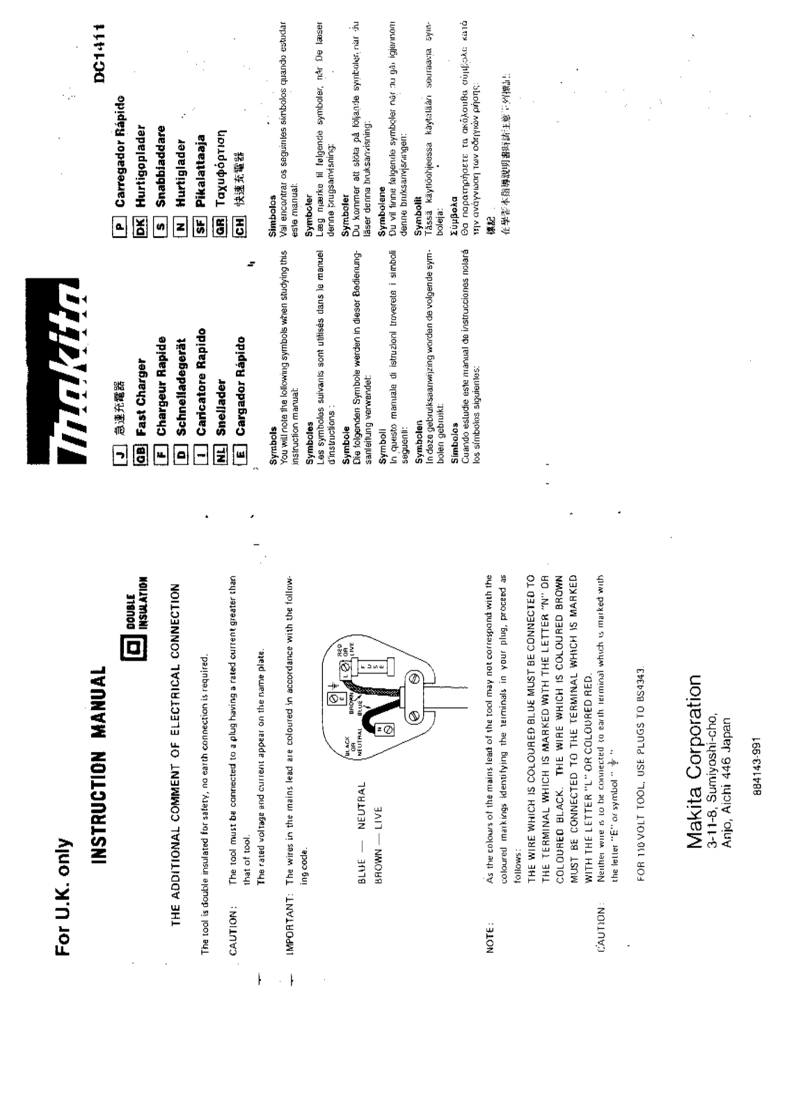 Makita DC1411 User Manual