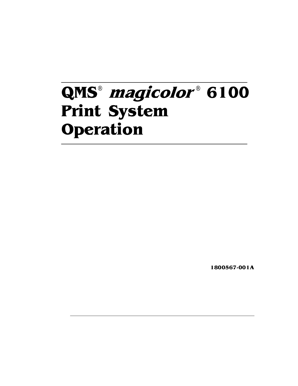 QMS Magicolor 6100 User Manual