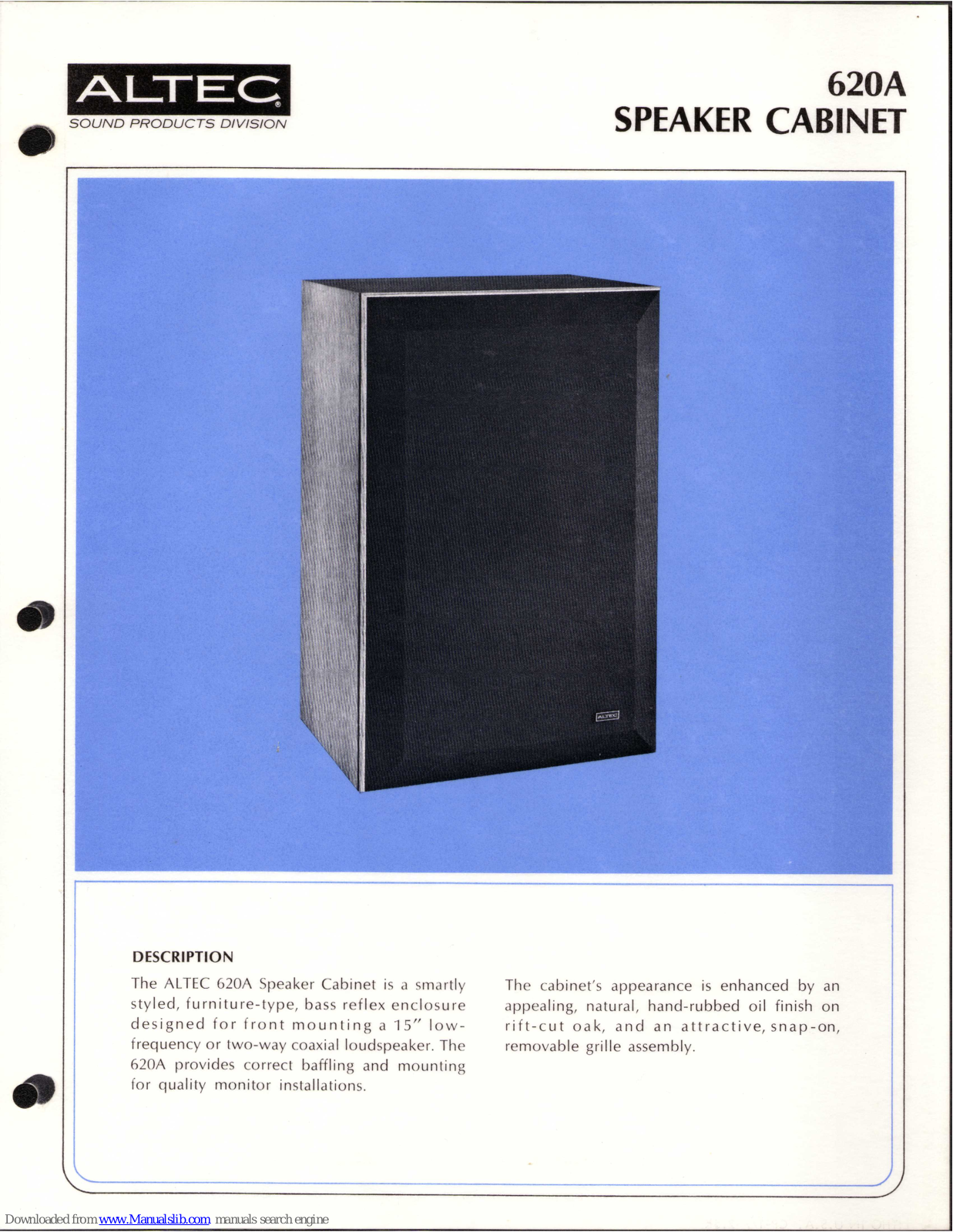 Altec 620A Product Manual