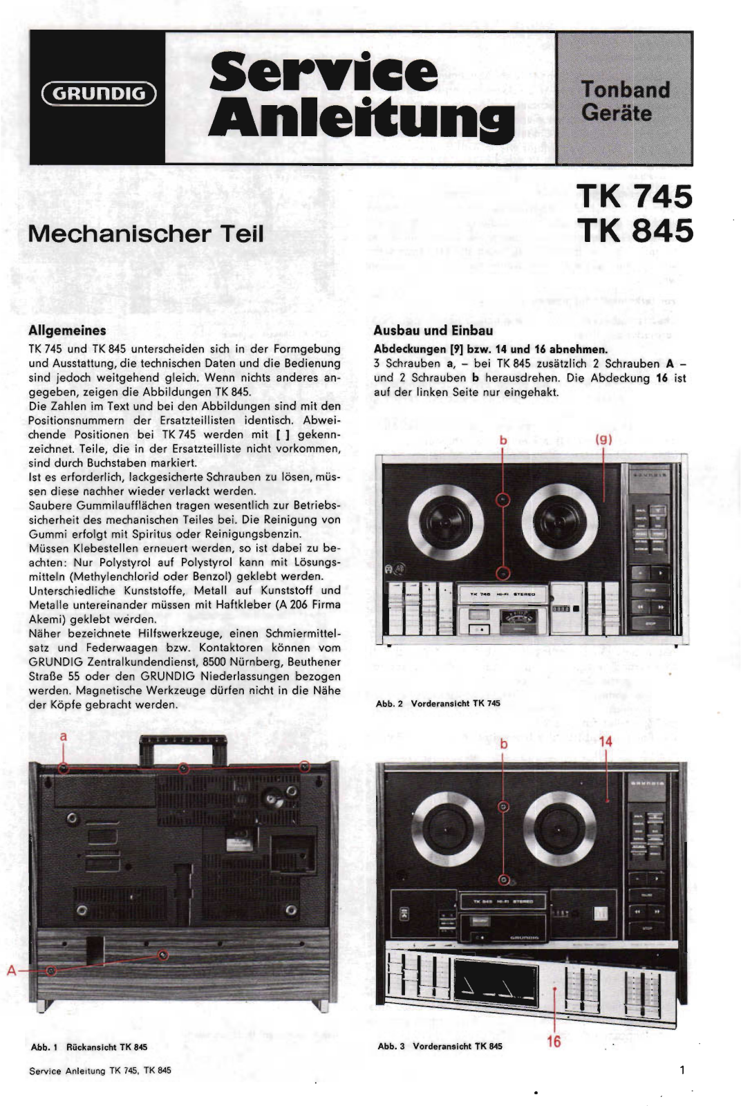Grundig TK-745 Service Manual