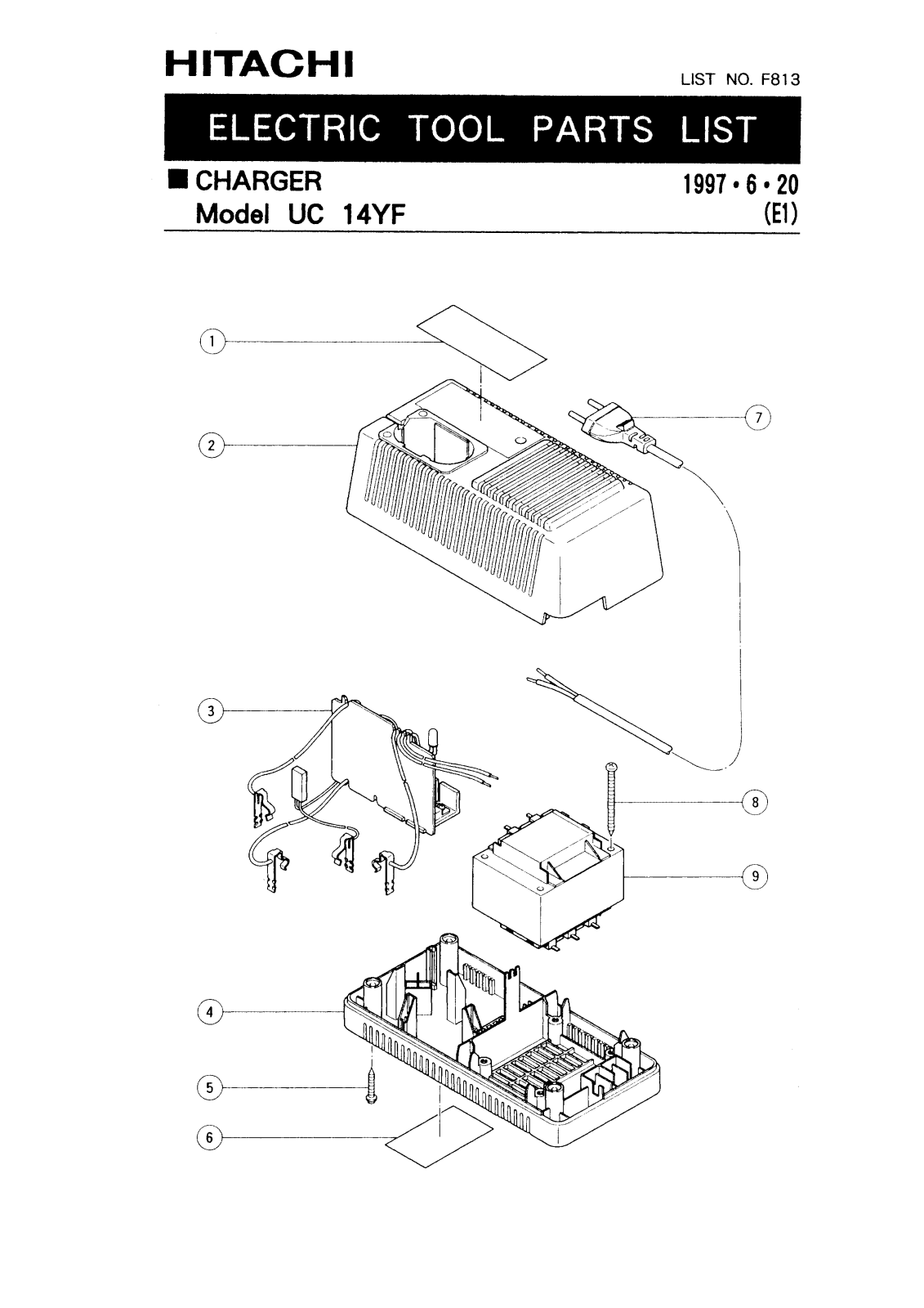 Hitachi UC14YF PARTS LIST