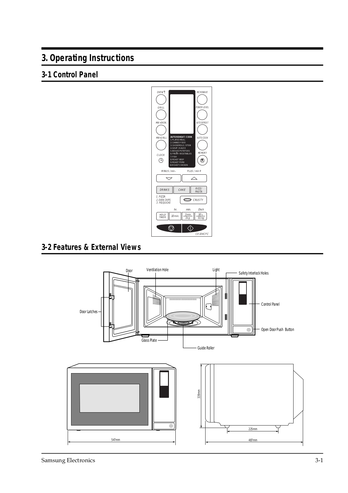 SAMSUNG CE104CF Service Manual Operation Instruction & Installation