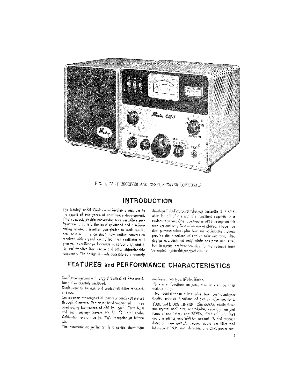 Mosley Electronics CMS-1, CM-1 Service Manual