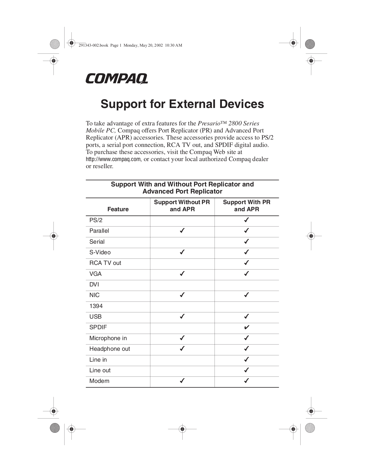 HP Compaq Presario 2871AP Support Manual