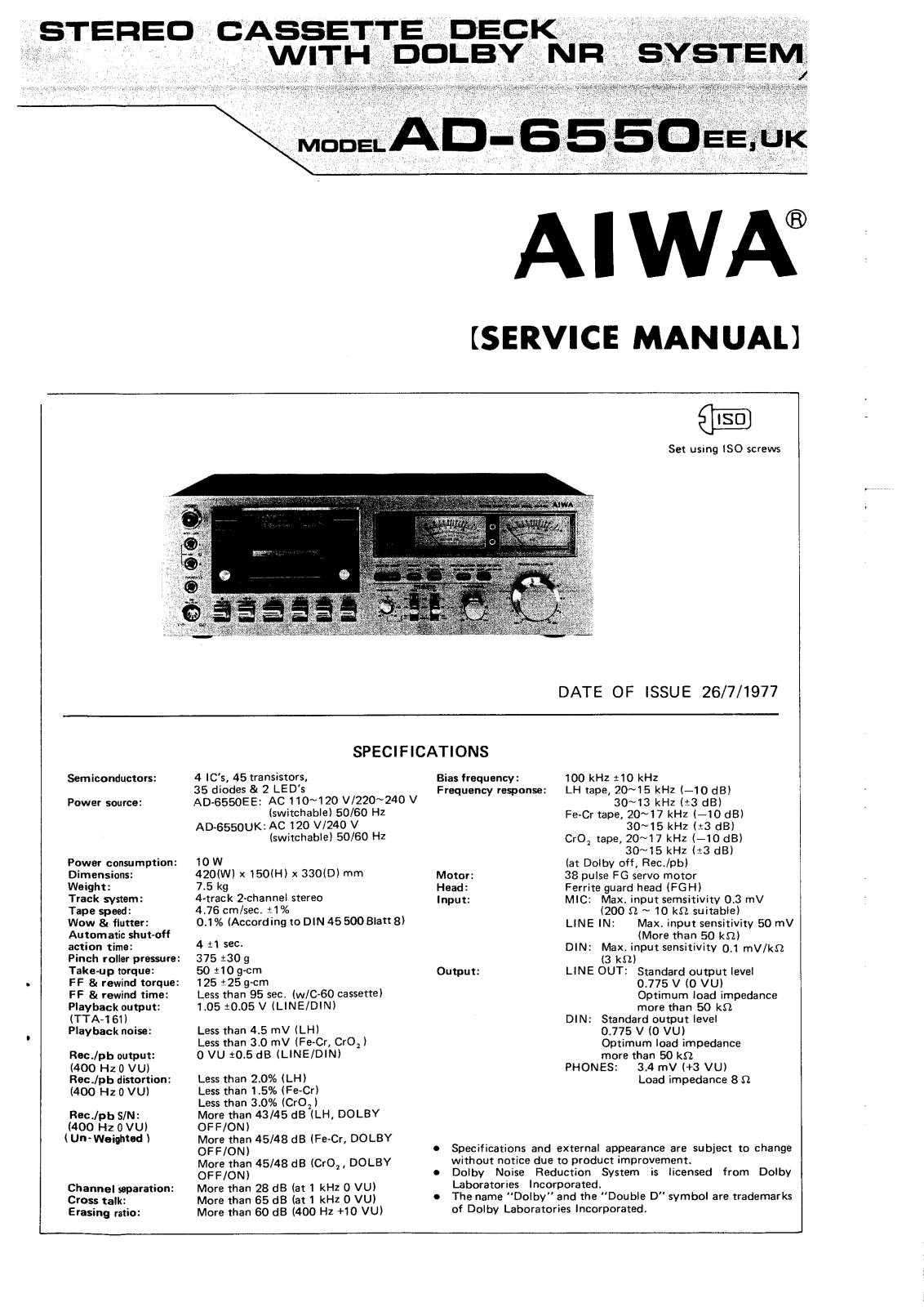 Aiwa AD-6550 Service manual