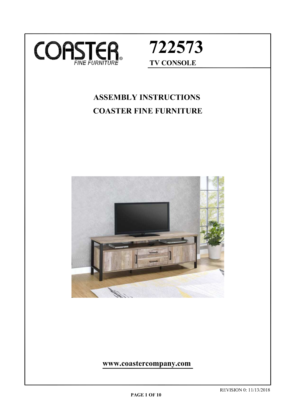 Coaster 722573 Assembly Guide - ManualMachine.com
