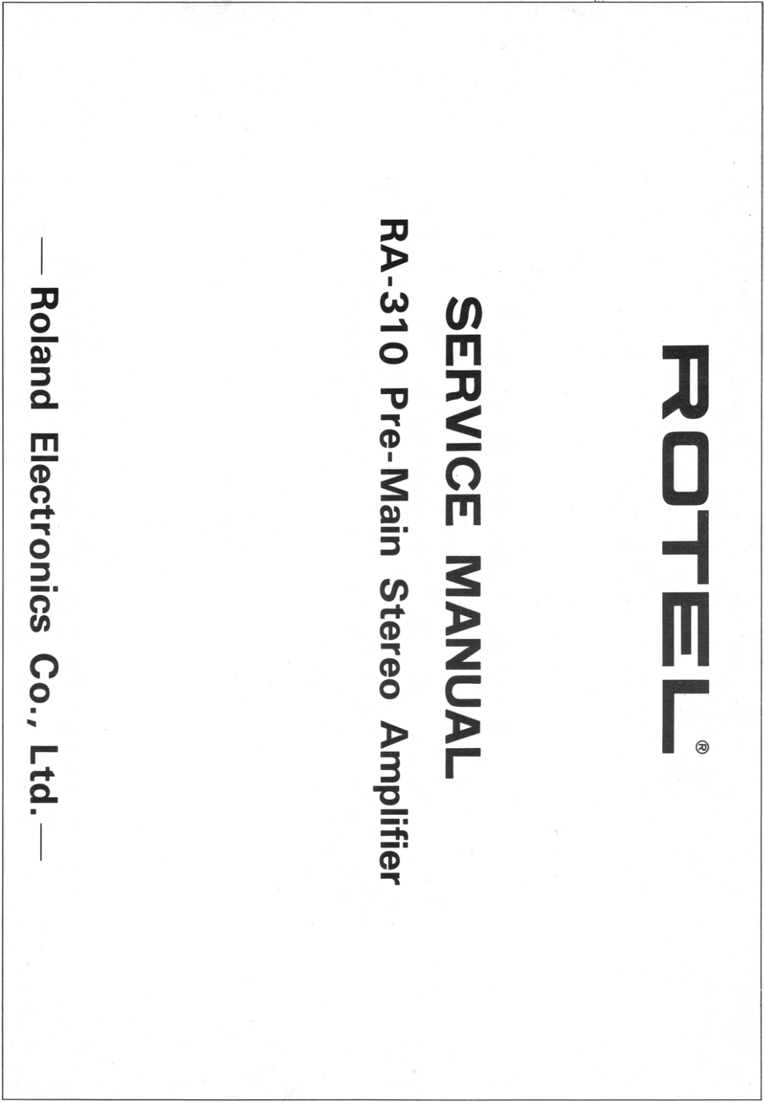 Rotel RA-310 Service manual