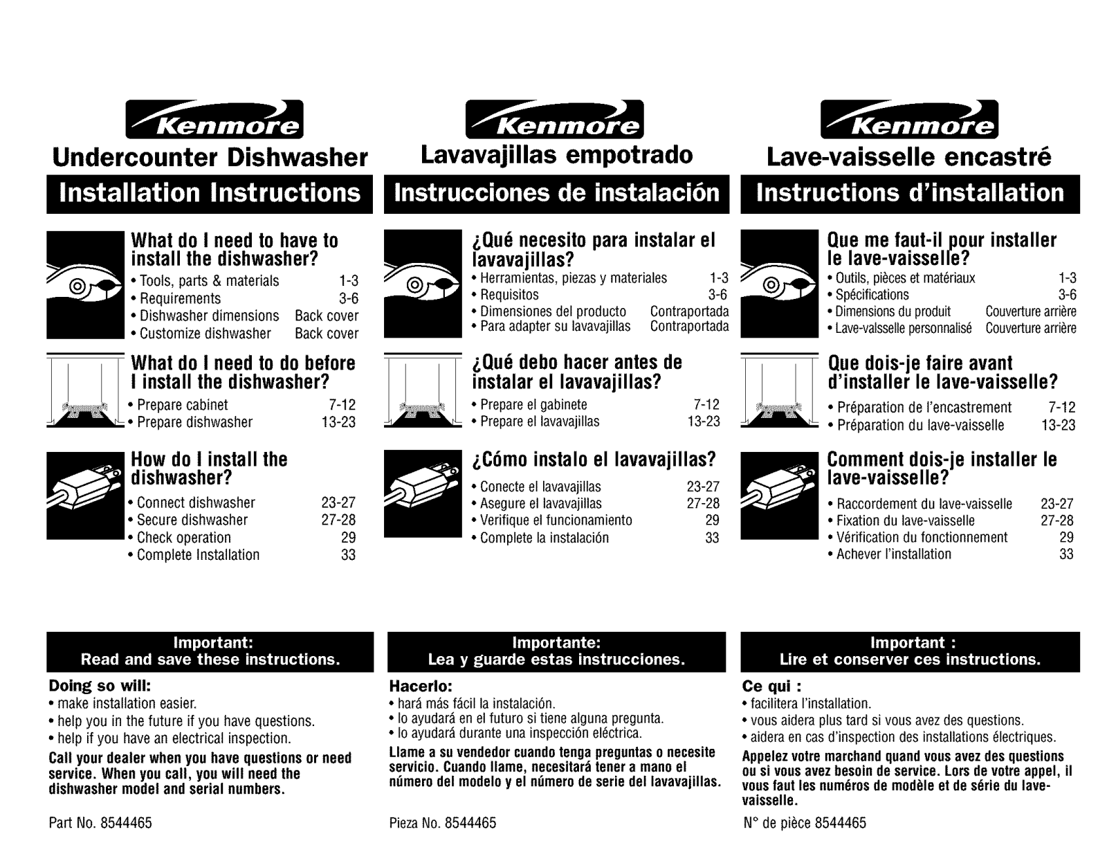Kenmore 66517484300, 66517483300, 66517482300, 66517469300, 66517464300 Installation Guide - ManualMachine.com
