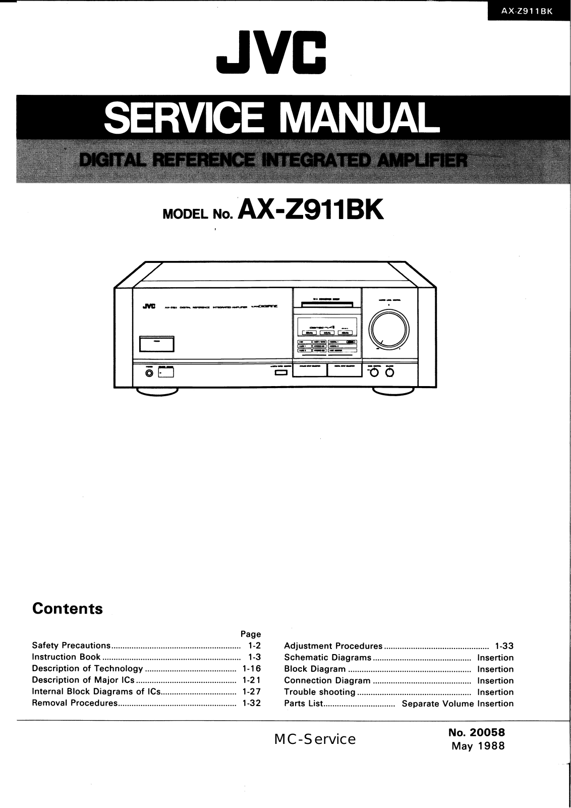 JVC AXZ-911-BK Service manual