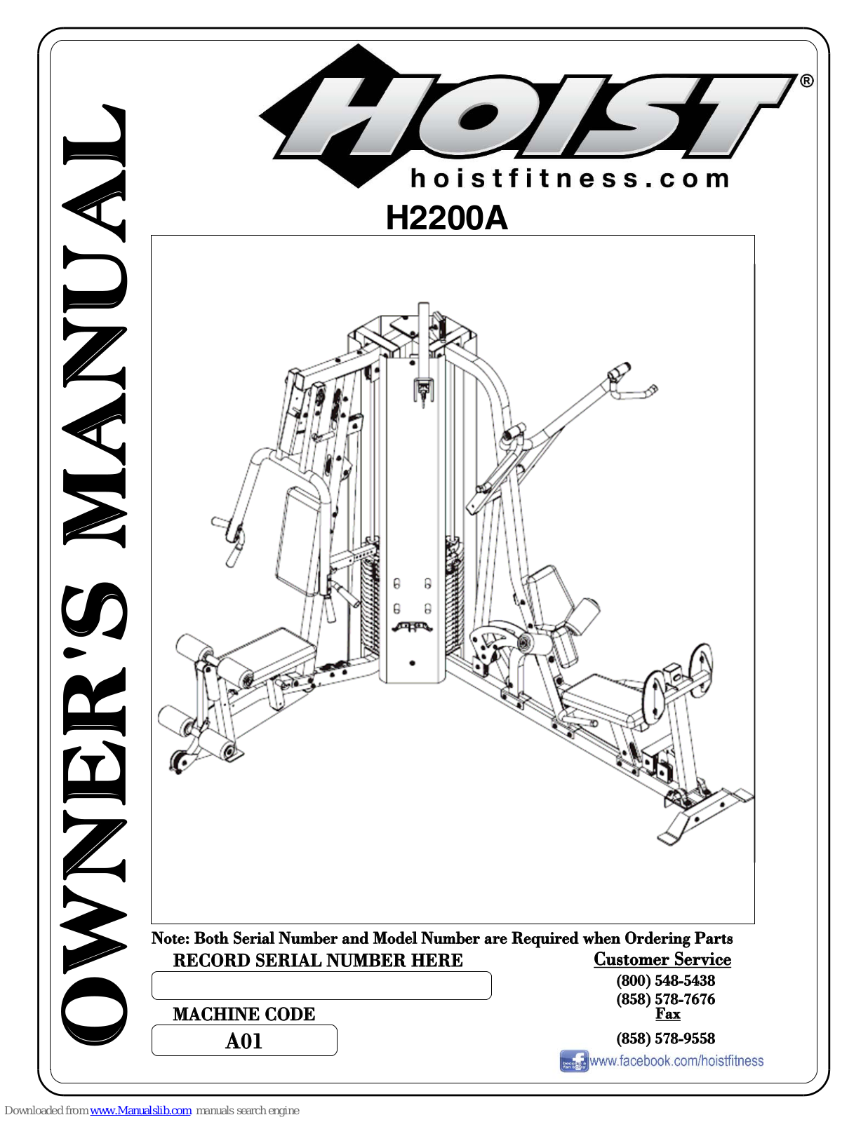 Hoist Fitness H2200A Owner's Manual